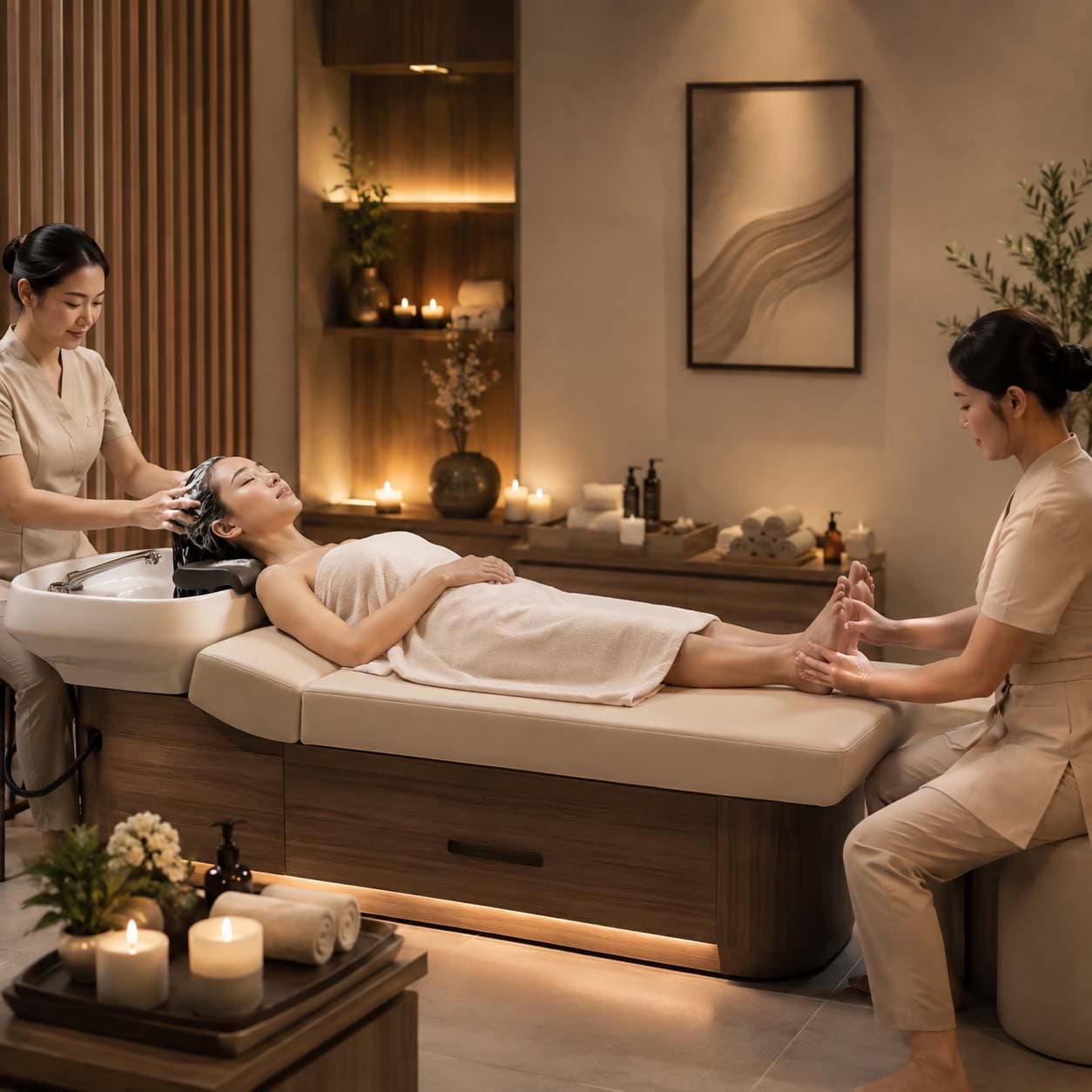 45 Min Head Spa + 30 Min Foot Reflexology